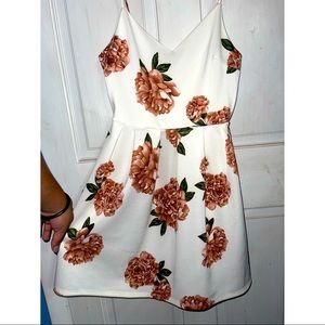 White floral mini dress
